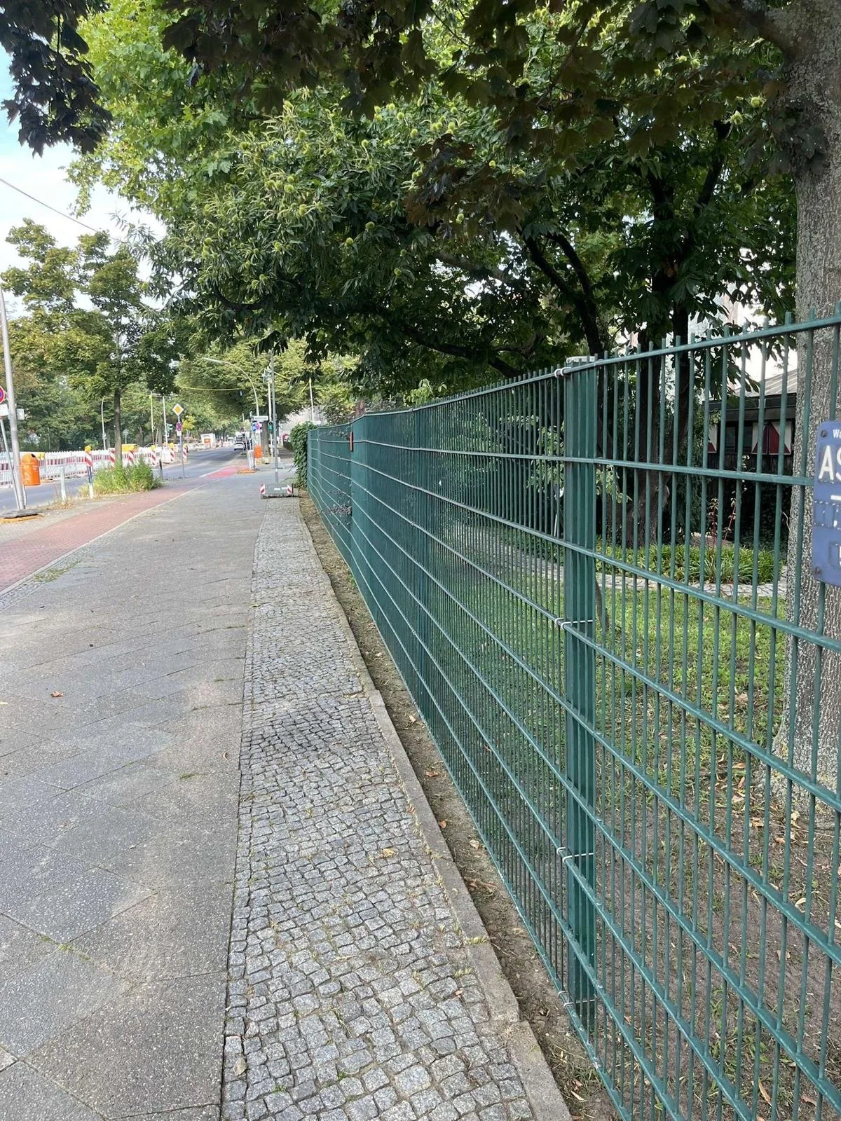 Nachher: sauberer Gehweg am Gartenzaun
